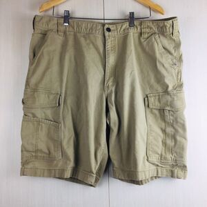 CARHARTT Men's Khaki Hiking Outdoors Relaxed Fit Cotton Blend Cargo Shorts Sz 42